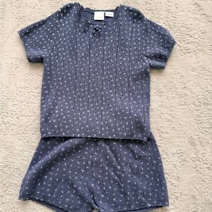 Zara Navy Blue Knit Kids Matching Set